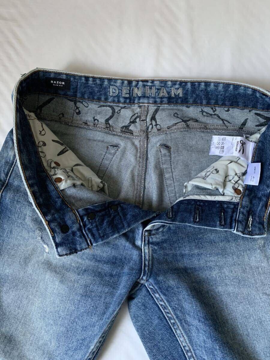 デンハム デニムパンツ ジーンズ ボタンフライ W30インチ 170/78A length32インチ 81センチ_画像3