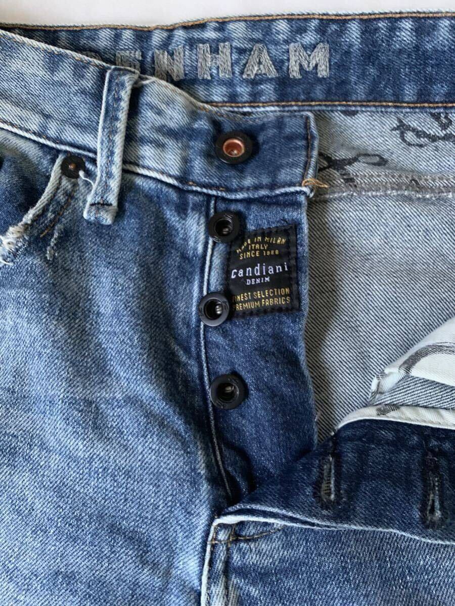 デンハム デニムパンツ ジーンズ ボタンフライ W30インチ 170/78A length32インチ 81センチ_画像4