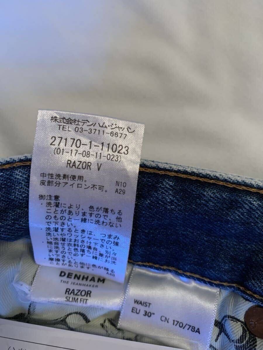 デンハム デニムパンツ ジーンズ ボタンフライ W30インチ 170/78A length32インチ 81センチ_画像10