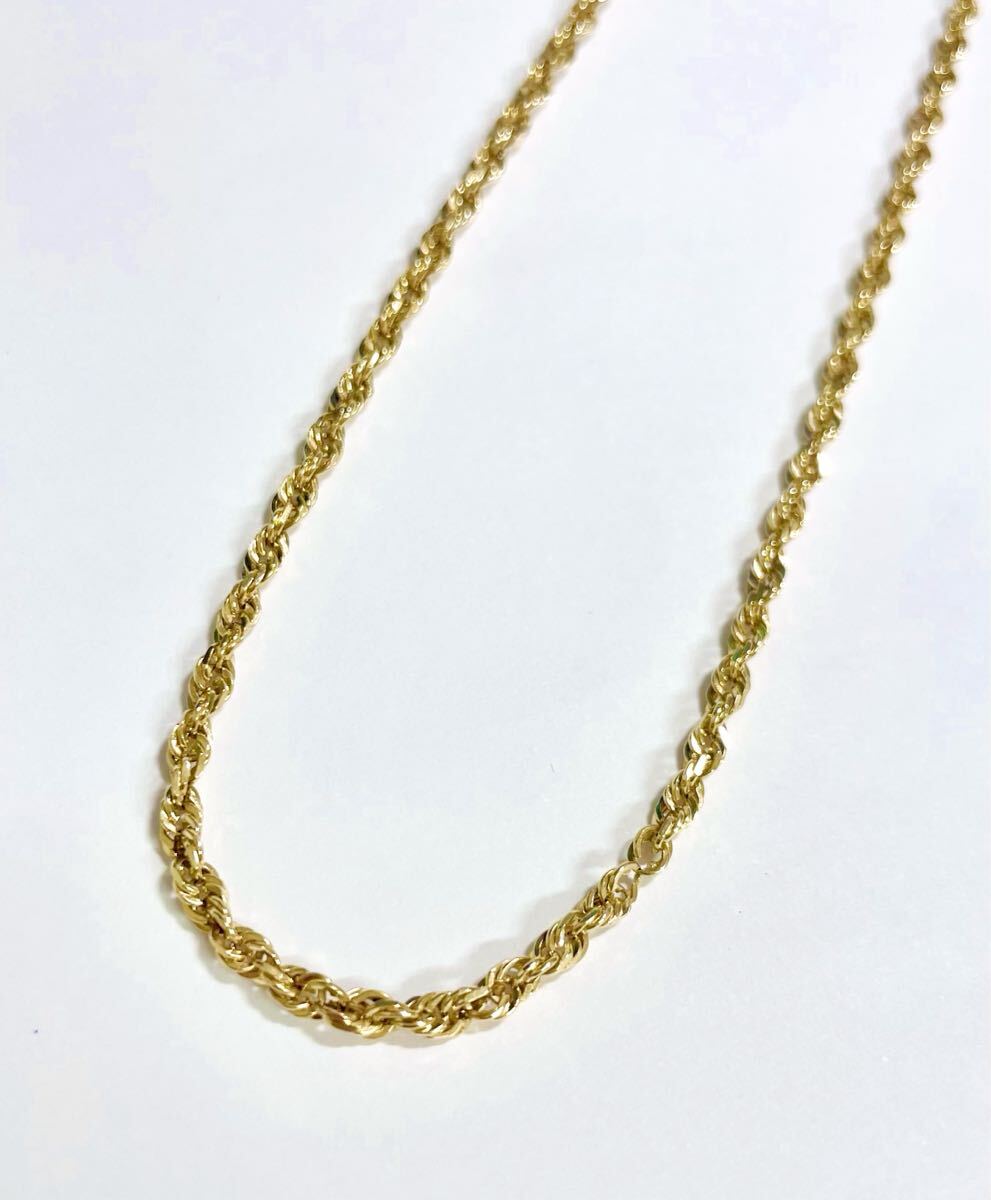 ☆K10 ロープ柄チェーン ロングネックレス 63cm