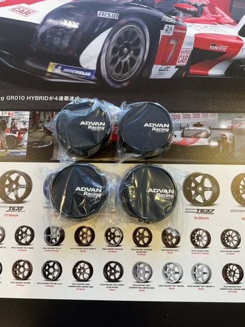 【納期要確認】ADVAN Racing センターキャップ MIDDLE ブラック 直径:73ミリ 4個セット_画像2
