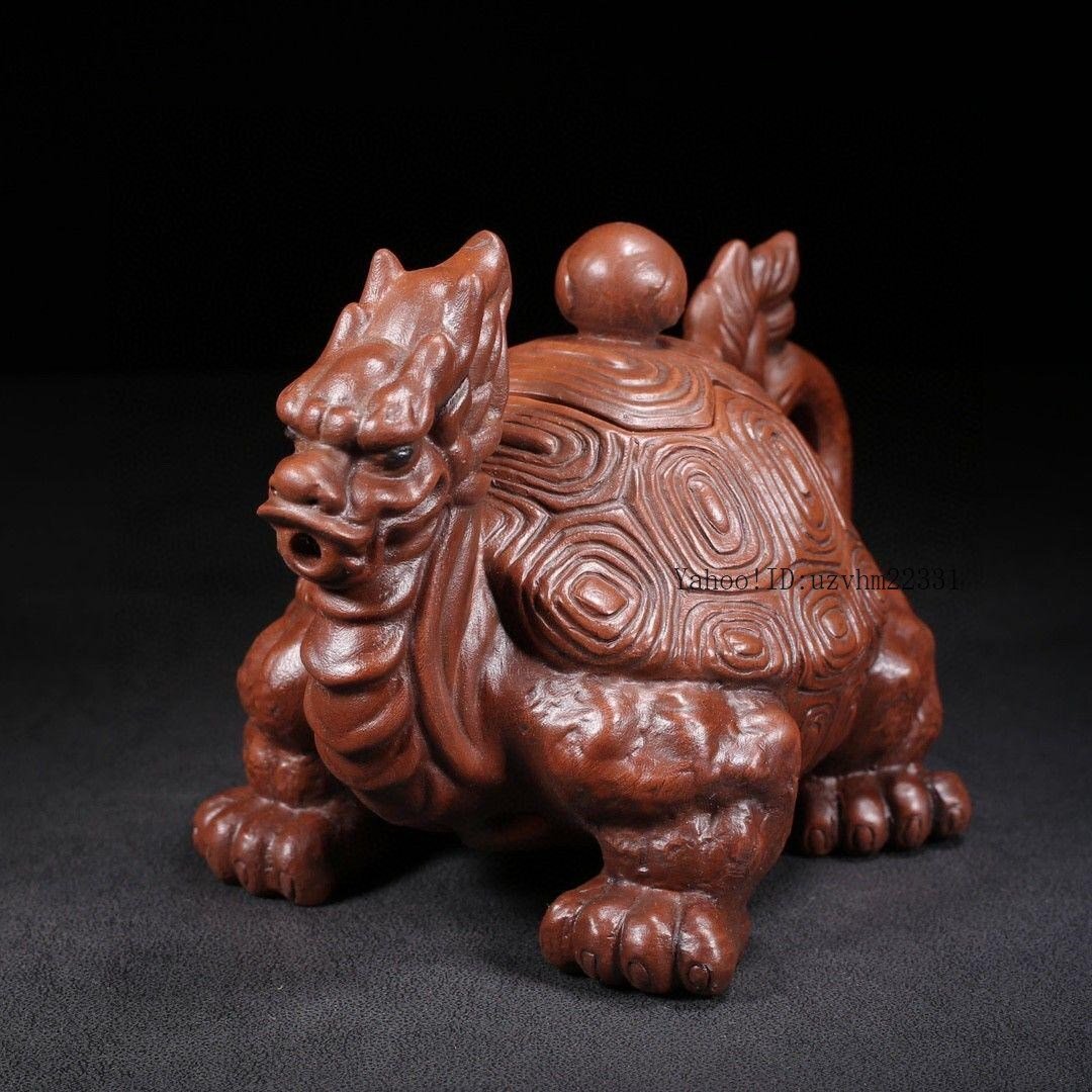 紫砂壷 中国美術 竜亀壺 茶壷 原鉱紫泥 置物 紫砂壷 中国美術 竜亀壺 茶壷 原鉱紫泥 置物