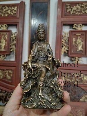仏教美術 中国 仏像 自在観音 坐龍仏珠観音 銅製 銅器 美術品