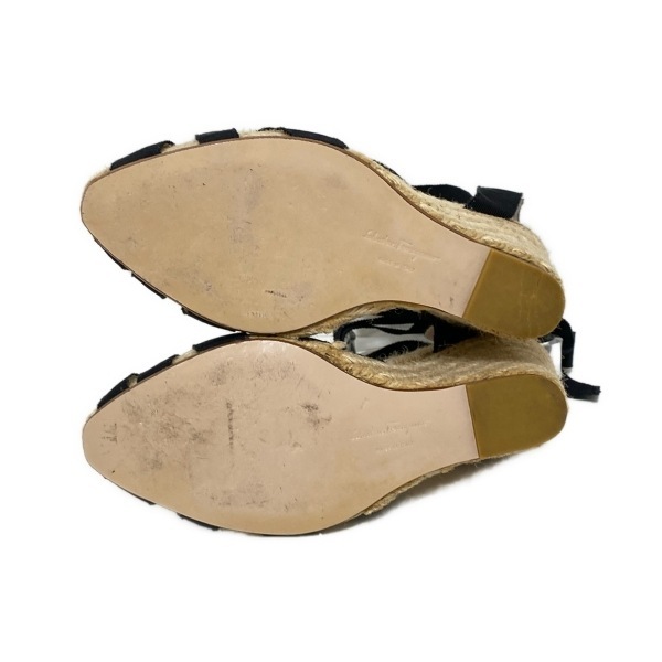サルバトーレフェラガモ FERRAGAMO/SalvatoreFerragamo サンダル 6 1/2C - 黒 レディース ウェッジソール 靴