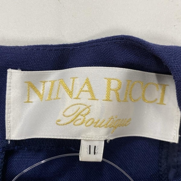  Nina Ricci NINARICCI размер 11 M - темно-синий женский короткий рукав / длинный / плечо накладка One-piece 