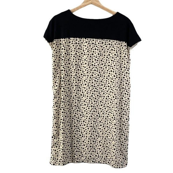 クレイサス CLATHAS サイズ38 M - 黒×アイボリー レディース クルーネック/半袖/ひざ丈/ドット柄 ワンピース