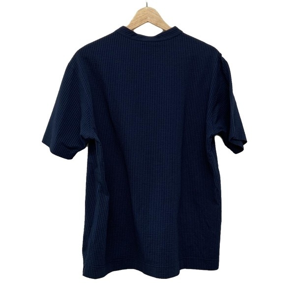 ユナイテッドアローズ グリーンレーベル United Arrows GREEN LABEL RELAXING 半袖ポロシャツ サイズXL - 黒×ネイビー メンズ ストライプ