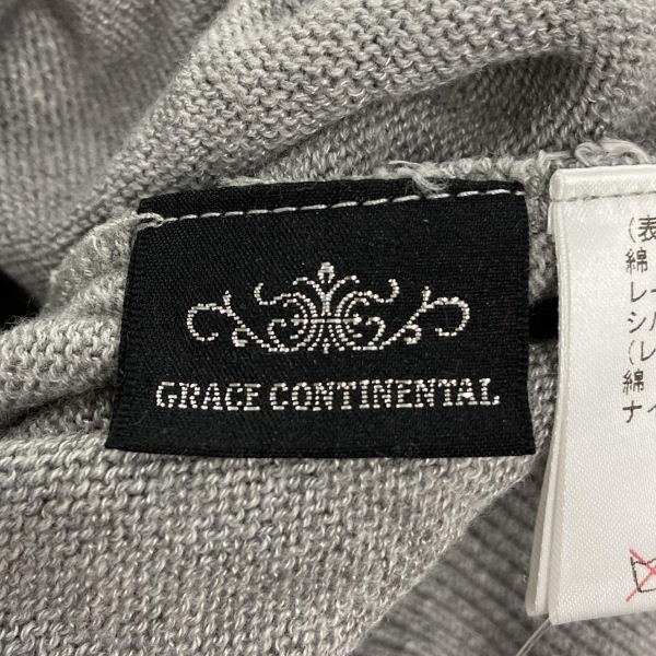 グレースコンチネンタル GRACE CONTINENTAL 長(zhǎng)袖セーター/ニット サイズ36 S - グレー×黒 レディース クルーネック/レース/花柄/メッシュ