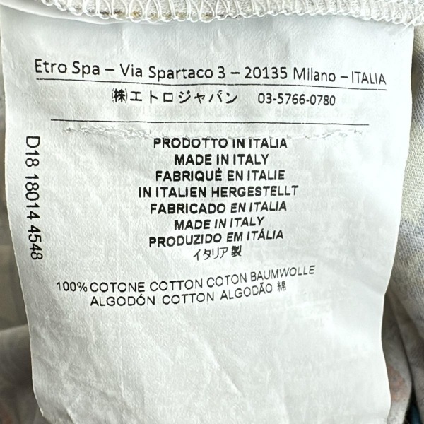 エトロ ETRO サイズ40 M - アイボリー×ライトピンク×マルチ レディース 半袖/ロング/ペイズリー柄 美品 ワンピース