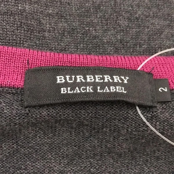  Burberry Black Label Burberry Black Label свитер с длинным рукавом / вязаный размер 2 M - темно-серый мужской застежка с планкой tops 