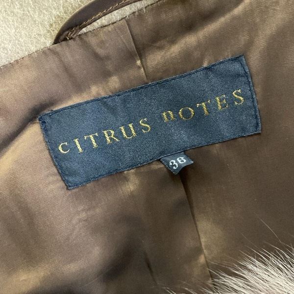 シトラスノーツ CITRUS NOTES サイズ36 S - ブラウン レディース 長袖/フォックス/カシミヤ/秋/冬 コート