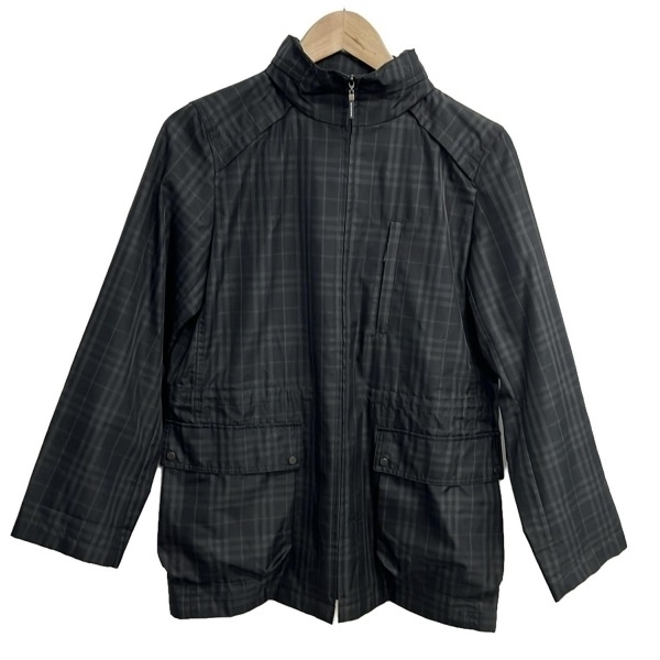 バーバリーロンドン Burberry LONDON ブルゾン サイズ9 M - 黒×ダークグレー レディース 長(zhǎng)袖/チェック柄/春/秋 ジャケット