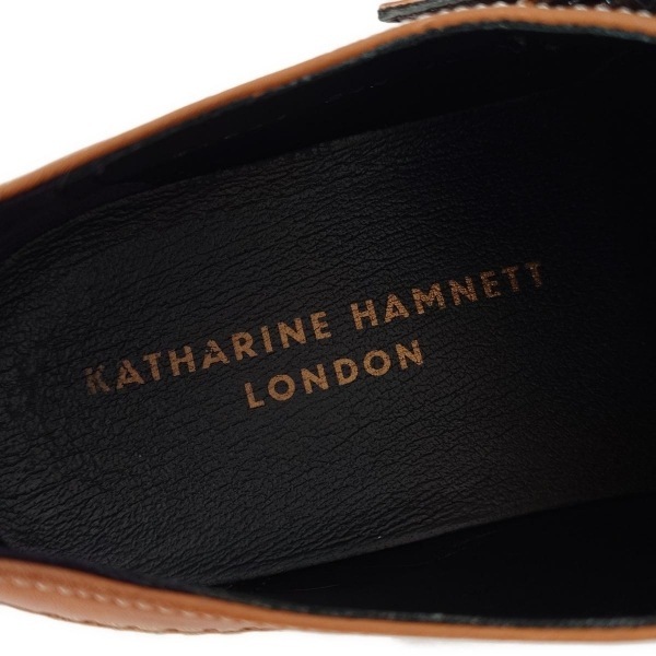 キャサリンハムネット KATHARINEHAMNETT シューズ 24 1/2 - レザー ブラウン メンズ インソール取外し可 靴