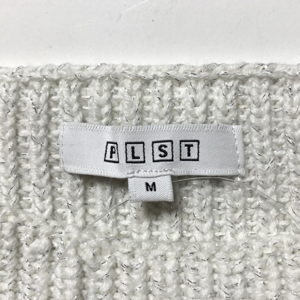 プラステ PLS+T(PLST) 長袖セーター/ニット サイズM - 白 レディース クルーネック/ラメ 美品 トップス
