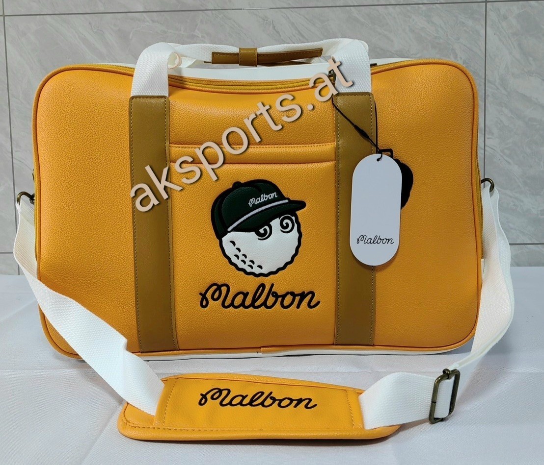 決算セール品●マルボンゴルフ★malbon golf★ボストンバッグ　★マスダートイエロー