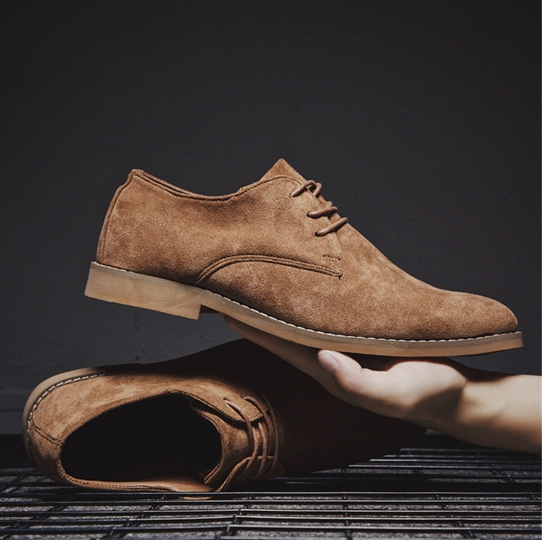A45442-どんな服にも、どんなシーンにも合う一足足元を優しくスエードの≪ビジネスshoes≫ .brown Khaki black