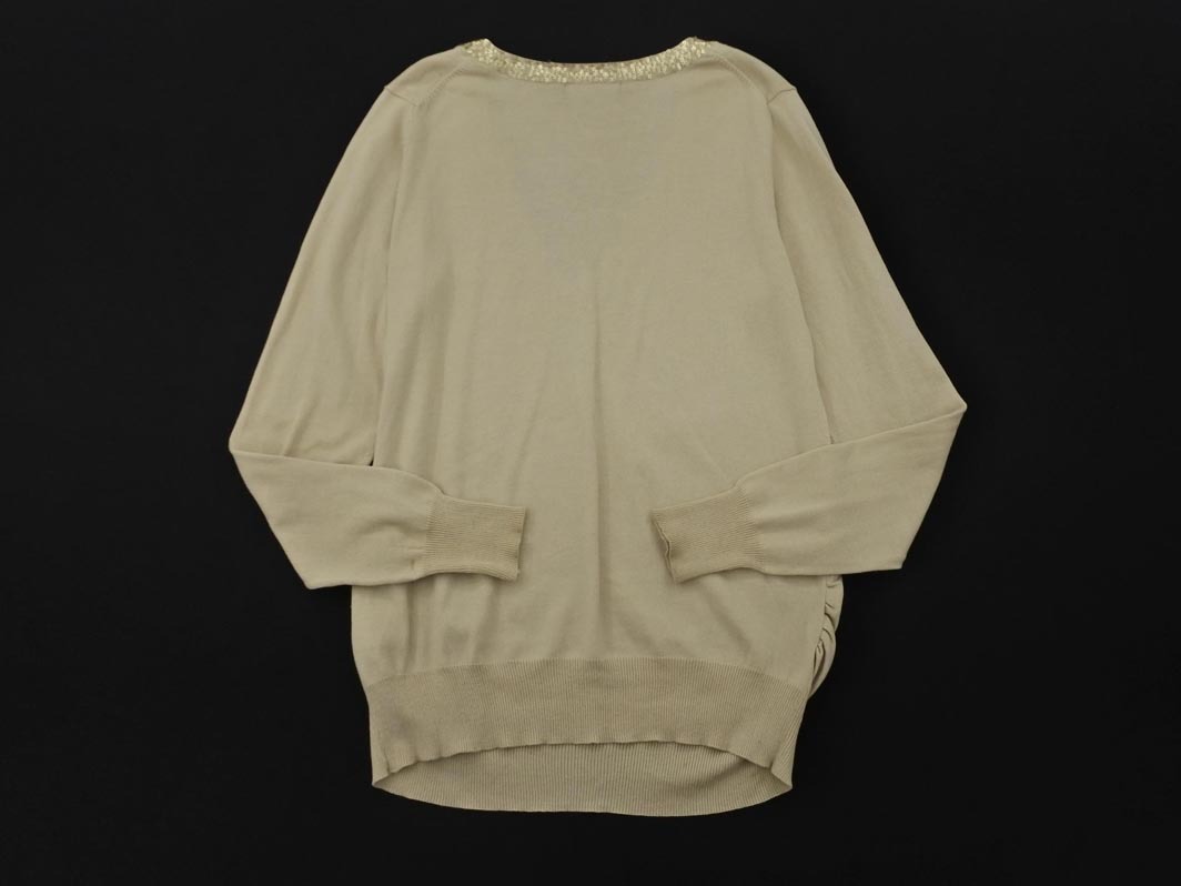 23區(qū) Vネック スパンコール ニット セーター size38/ライトベージュ ■◇ ☆ fba3 レディース