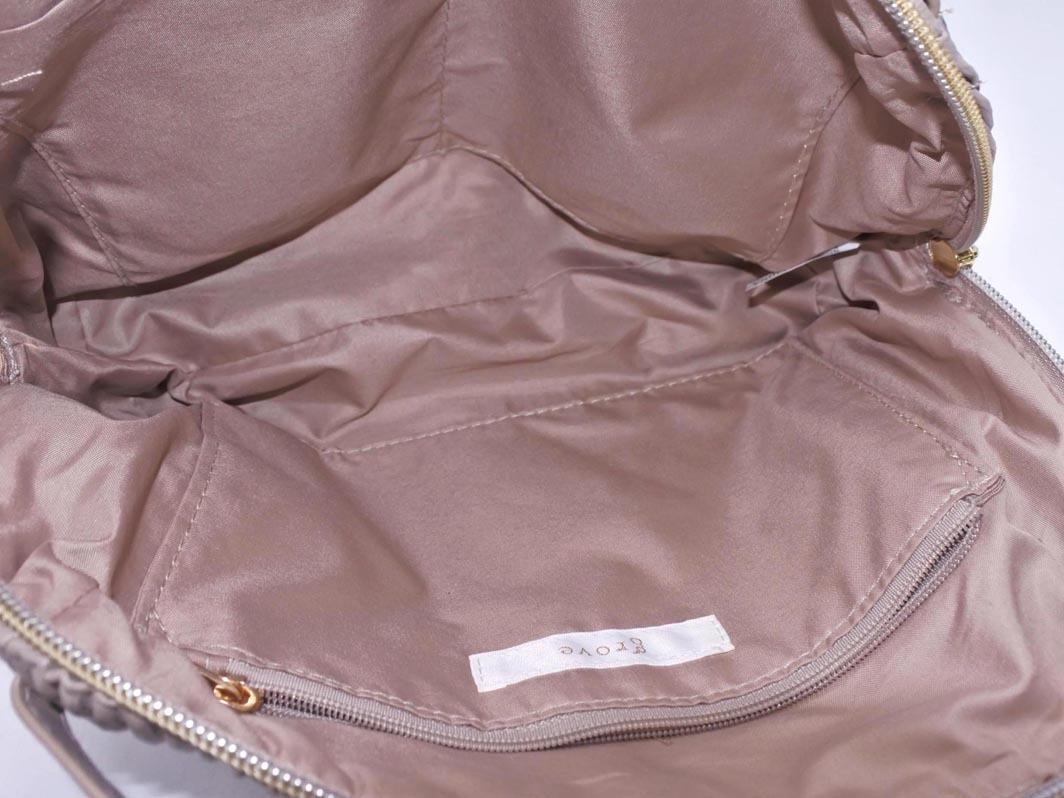 grove グローブ フェイクレザー 2WAY ハンド ショルダー バッグ ベージュ ■■ ☆ fba4 レディース
