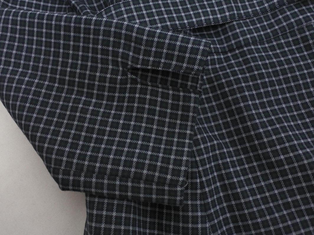 NATURAL BEAUTY BASIC ナチュラルビューティーベーシック ベルト 付き チェック ワンピース sizeS/紺 ■◇ ☆ fba4 レディース