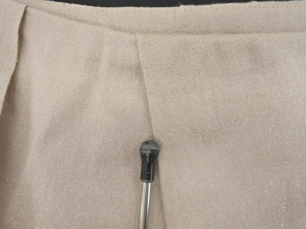 ネコポスOK ANAYI アナイ ラメ Aライン 臺形 スカート size36/ベージュ ■◇ ☆ fba4 レディース
