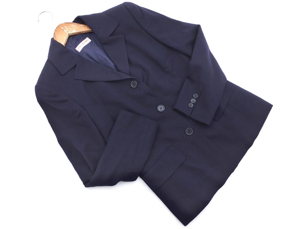 OLD ENGLAND オールドイングランド ウール100% セットアップ ジャケット スカート スーツ size36/濃紺 ◇■ ☆ fba4 レディース