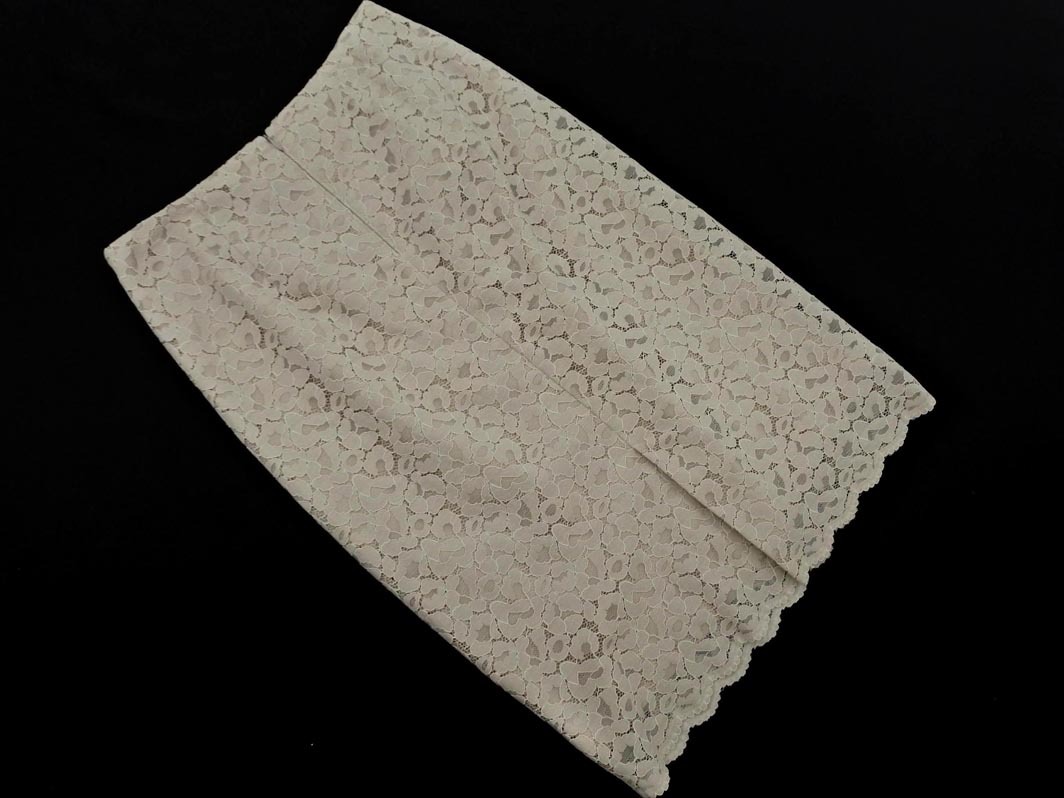 NATURAL BEAUTY BASIC ナチュラルビューティーベーシック 総レース タイト スカート sizeL/ベージュ ■◇ ☆ fba5 レディース