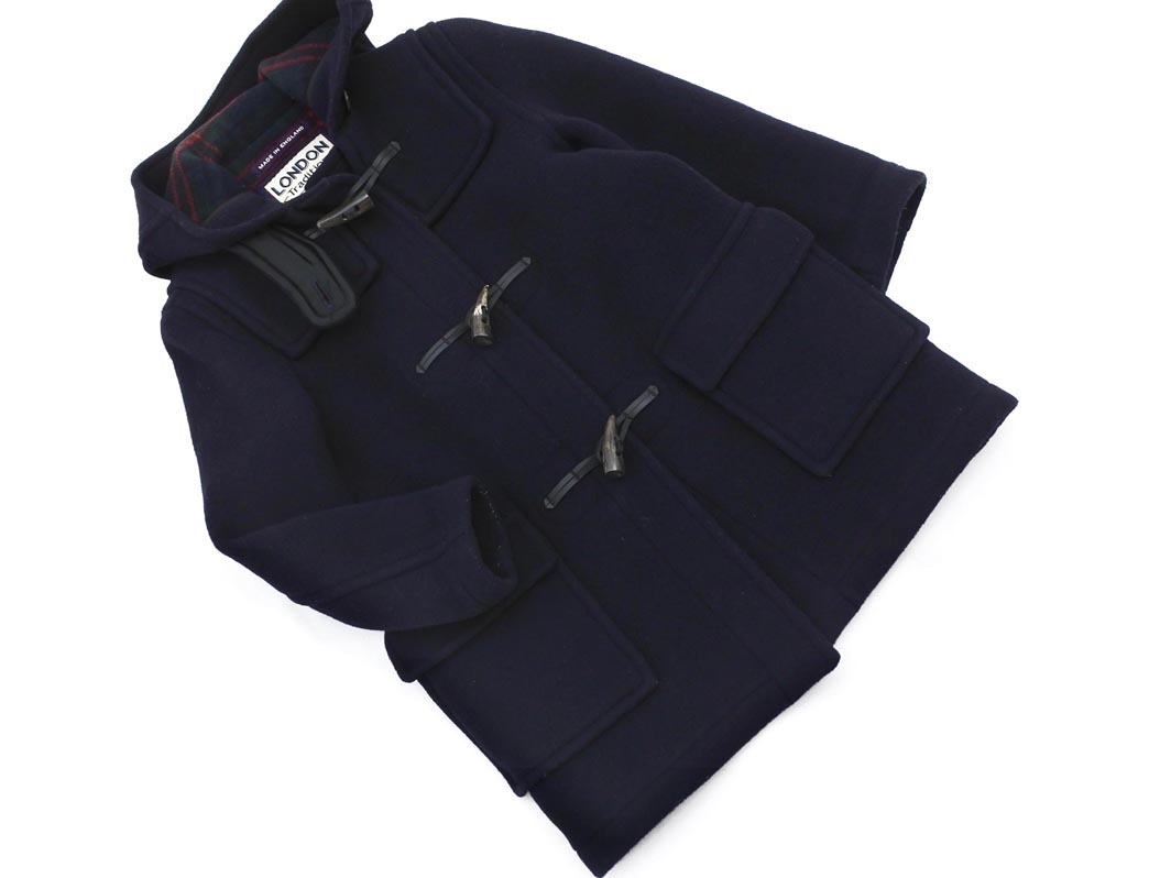 LONDON TRADITION ロンドントラディション ウール混 ダッフル コート size8(135cm位)/濃紺 ◆■ ☆ fba5