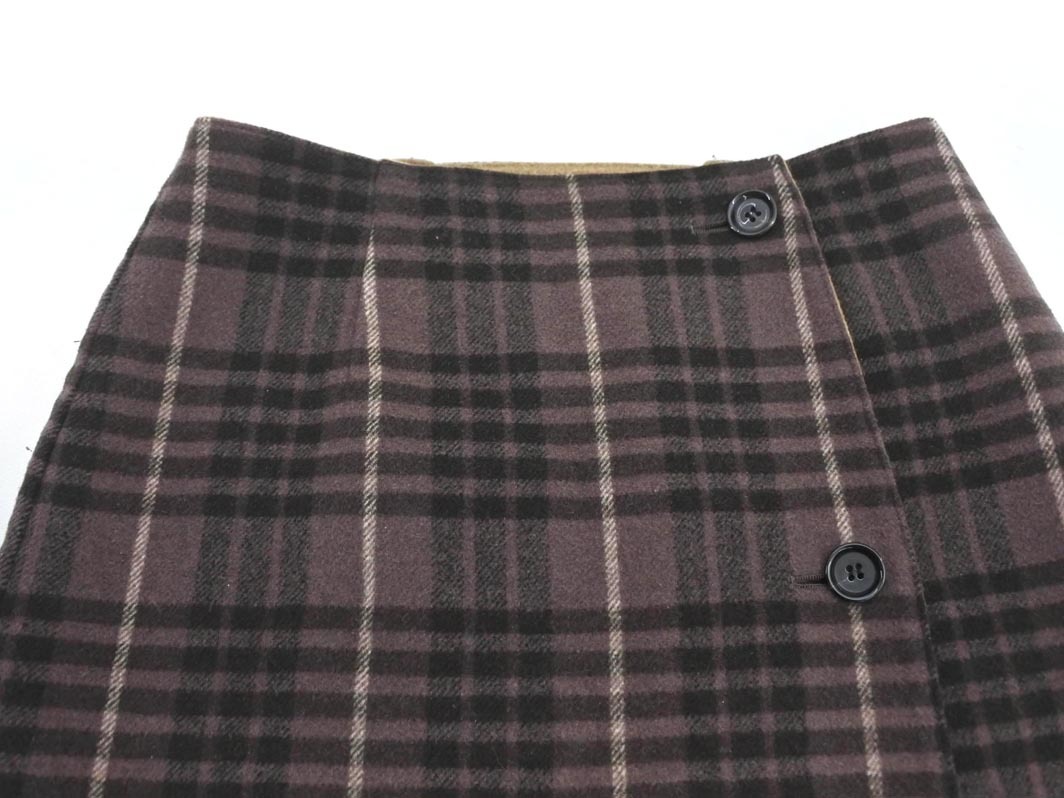IENA イエナ ウール混 リバーシブル 巻き ラップ スカート size36/ベージュｘグレー ◇■ ☆ fba6 レディース