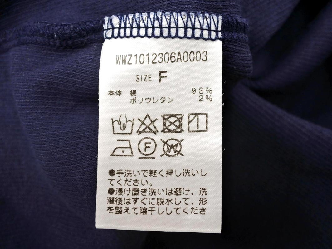 WHO’S WHO gallery フーズフーギャラリー ハーフボタン ショート丈 カットソー sizeF/紺 ■◇ ☆ fba7 レディース