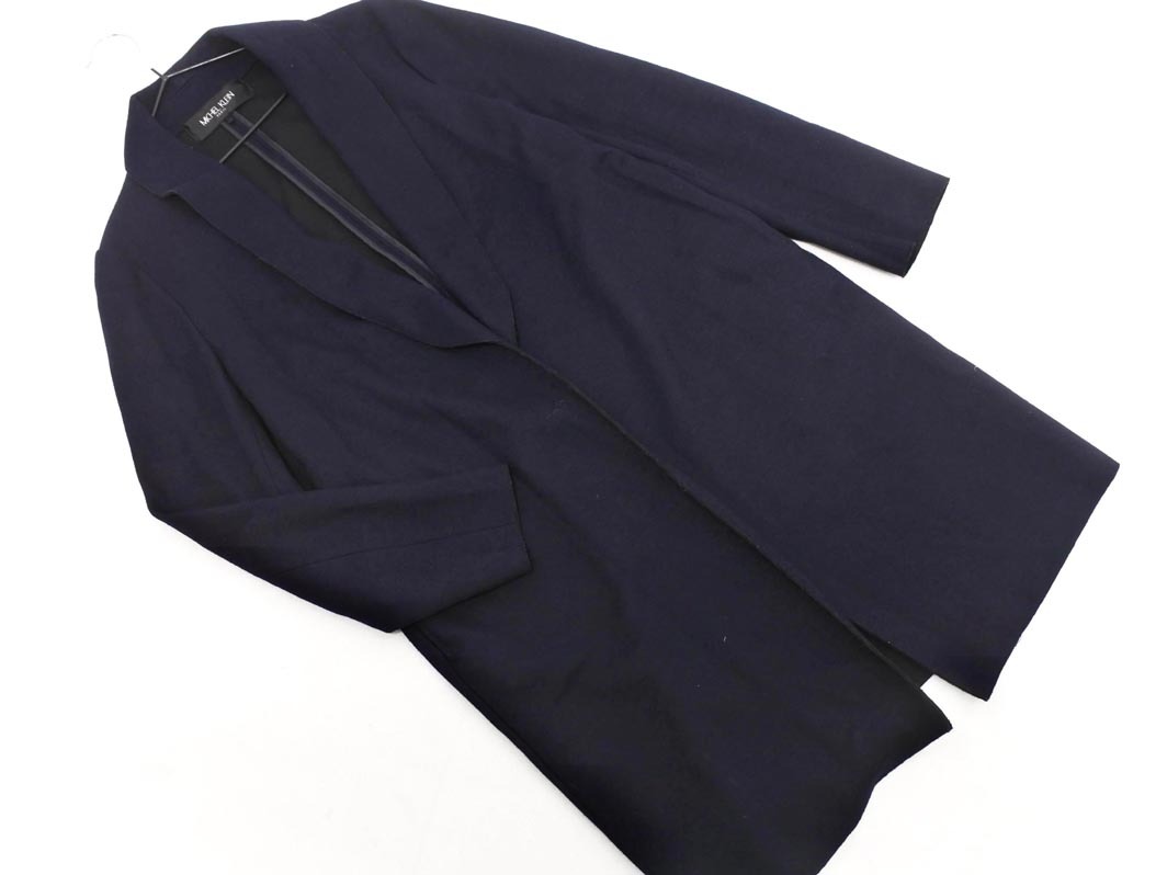 MICHEL KLEIN ミッシェルクラン ウール混 コート size38/紺 ◇■ ☆ fba6 レディース
