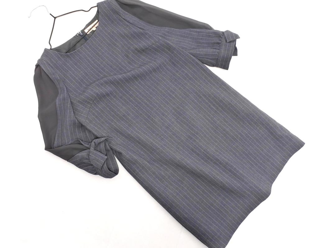 Apuweiser-riche アプワイザーリッシェ ストライプ Iライン ワンピース size1/グレー ◇■ ☆ fba6 レディース