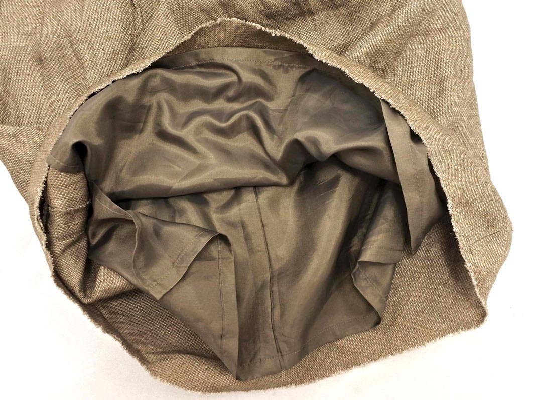 BODY DRESSING Deluxe ボディ ドレッシングデラックス リネン100% 切替 Aライン 臺(tái)形 スカート size36/ベージュ ■◇ ☆ fba7 レディース