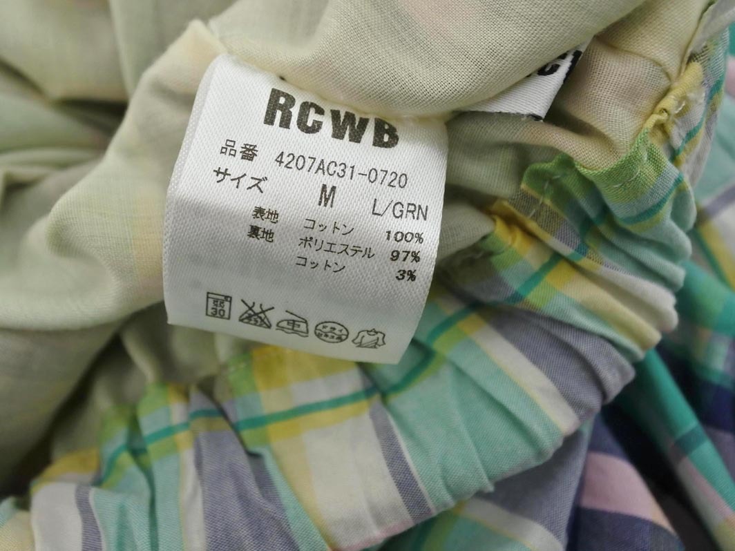 RCWB ロデオクラウンズワイドボール チェック フレア ロング スカート sizeM/緑 ■◇ ☆ fbb0 レディース