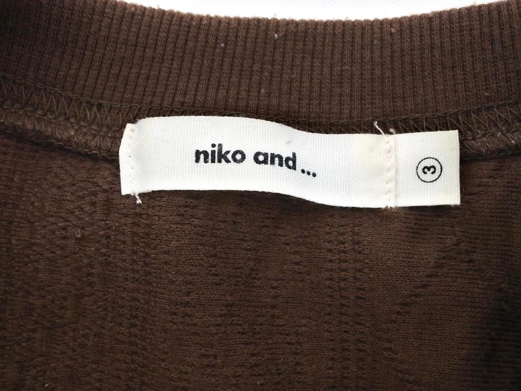 niko and ニコ アンド サイドボタン カットソー sizeM/茶 ◇■ ☆ fbb1 レディース