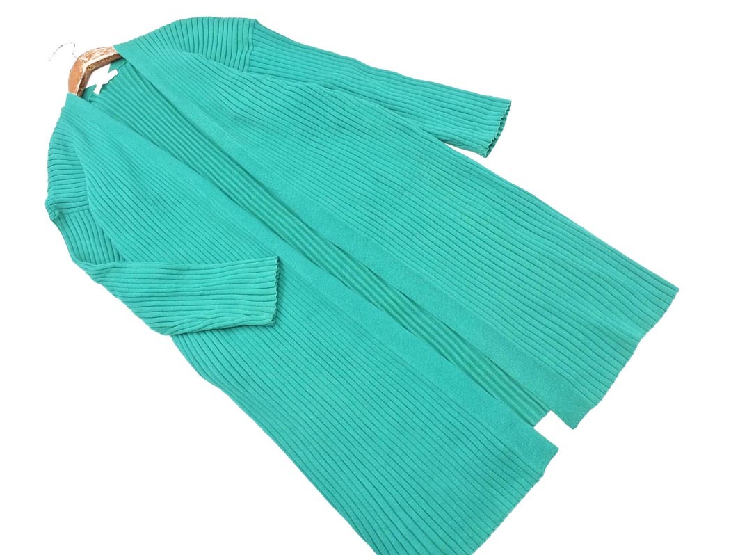 LOWRYS FARM ローリーズファーム リブ ロング カーディガン sizeM/緑 ◇■ ☆ fbb2 レディース