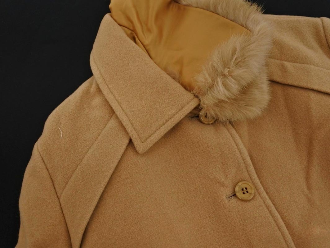 COMME CA コムサ ラビットファー ウール100% コート size11/ベージュ ◇■ ☆ fbb3 レディース