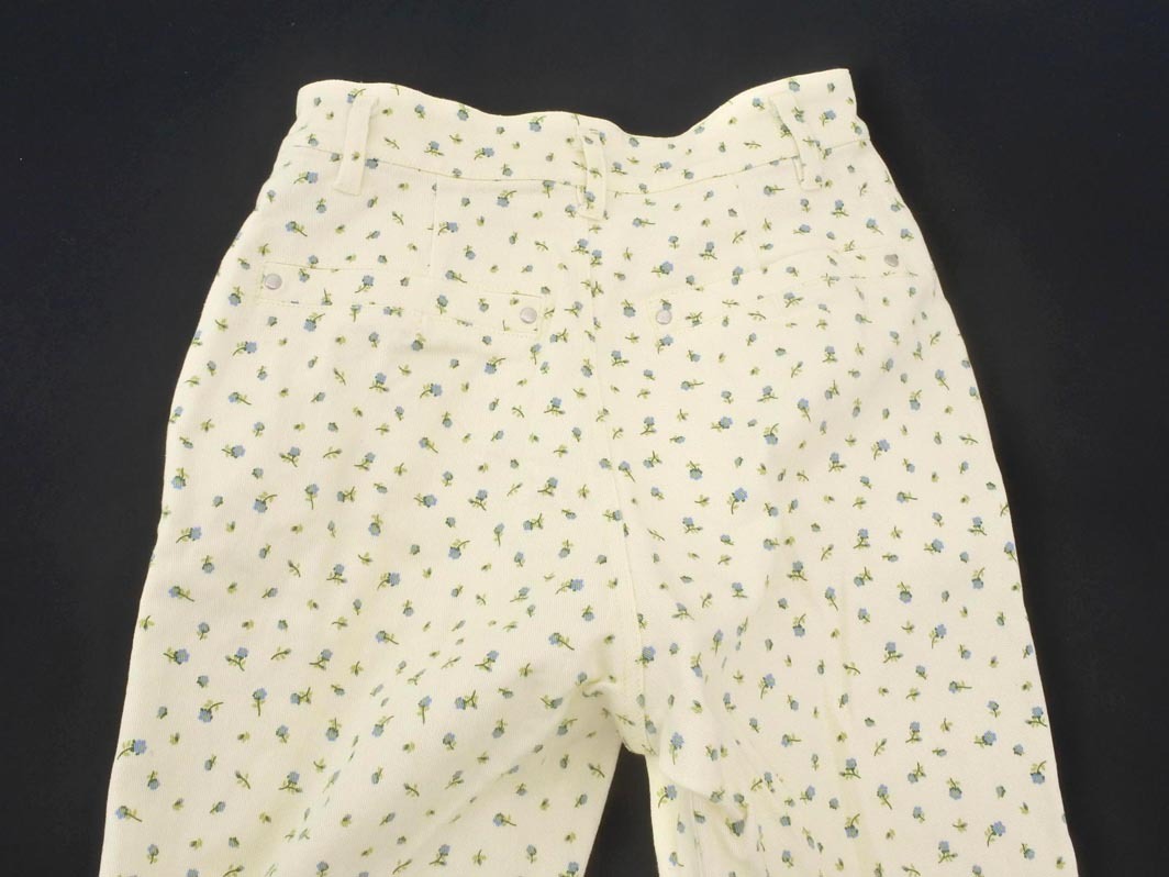Heather ヘザー 花柄 カットオフ デニムパンツ sizeS/アイボリー ■■ ☆ fbb3 レディース