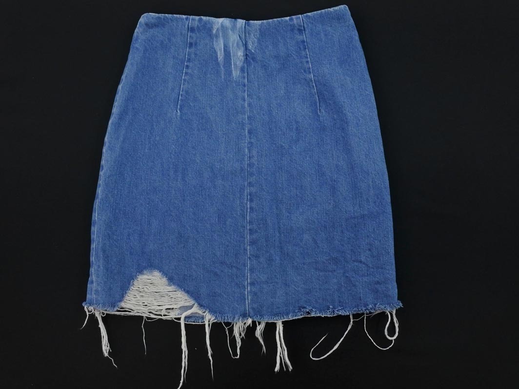 MURUA ムルーア ダメージ加工 Aライン 臺形 デニムスカート sizeS/青 ■■ ☆ fbb3 レディース