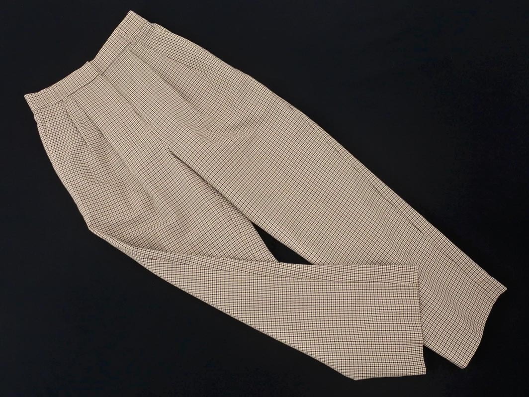 NATURAL BEAUTY BASIC ナチュラルビューティーベーシック チェック ワイド パンツ sizeXS/ベージュ ■■ ☆ fbb3 レディース