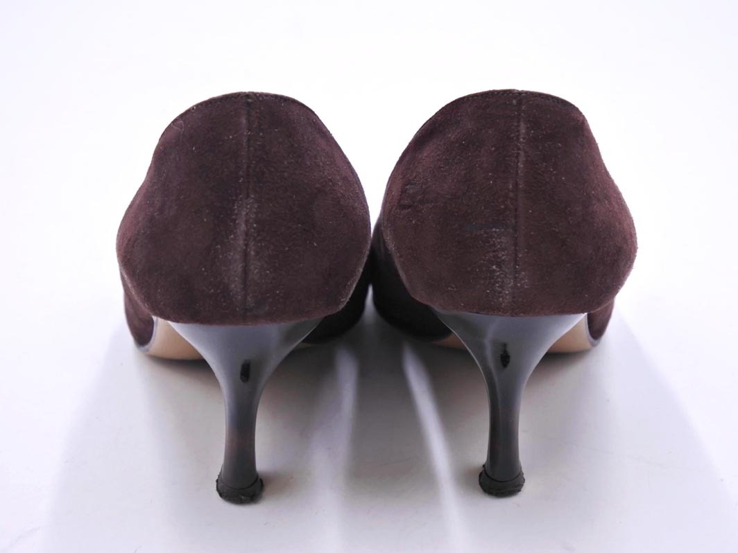 Salvatore Ferragamo サルヴァトーレフェラガモ スウェード ミドルヒール パンプス size5.5（23.0cm）/茶 ◇■ ☆ fbb7 レディース
