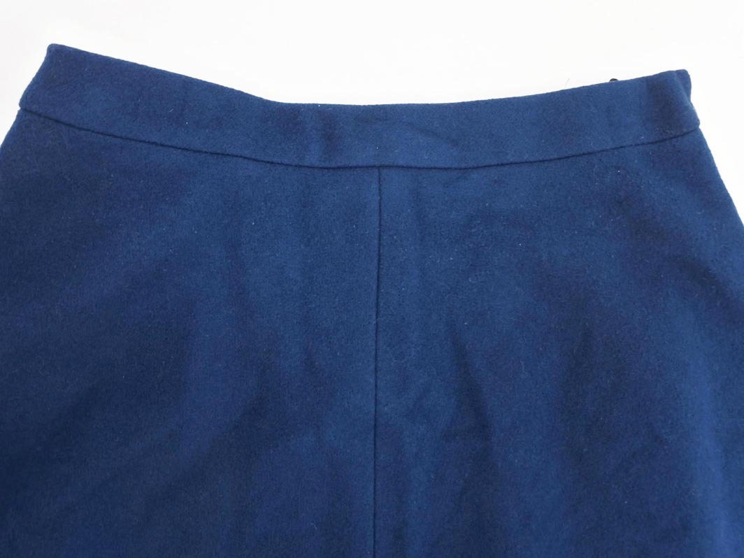  Area Free шерсть . юбка size40/ синий зеленый *# * fbb7 женский 