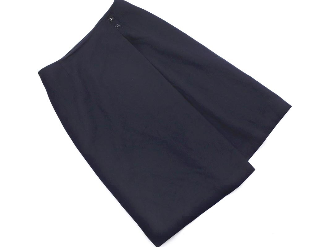 INED イネド ウール100% タイト スカート size9/紺 ◇■ ☆ fbb7 レディース