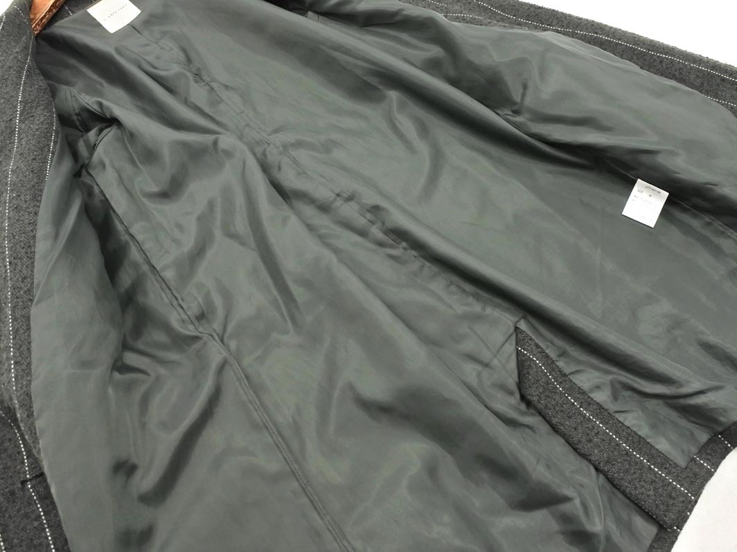 LOWRYS FARM ローリーズファーム ストライプ チェスター コート sizeM/グレー ◇■ ☆ fbb7 レディース