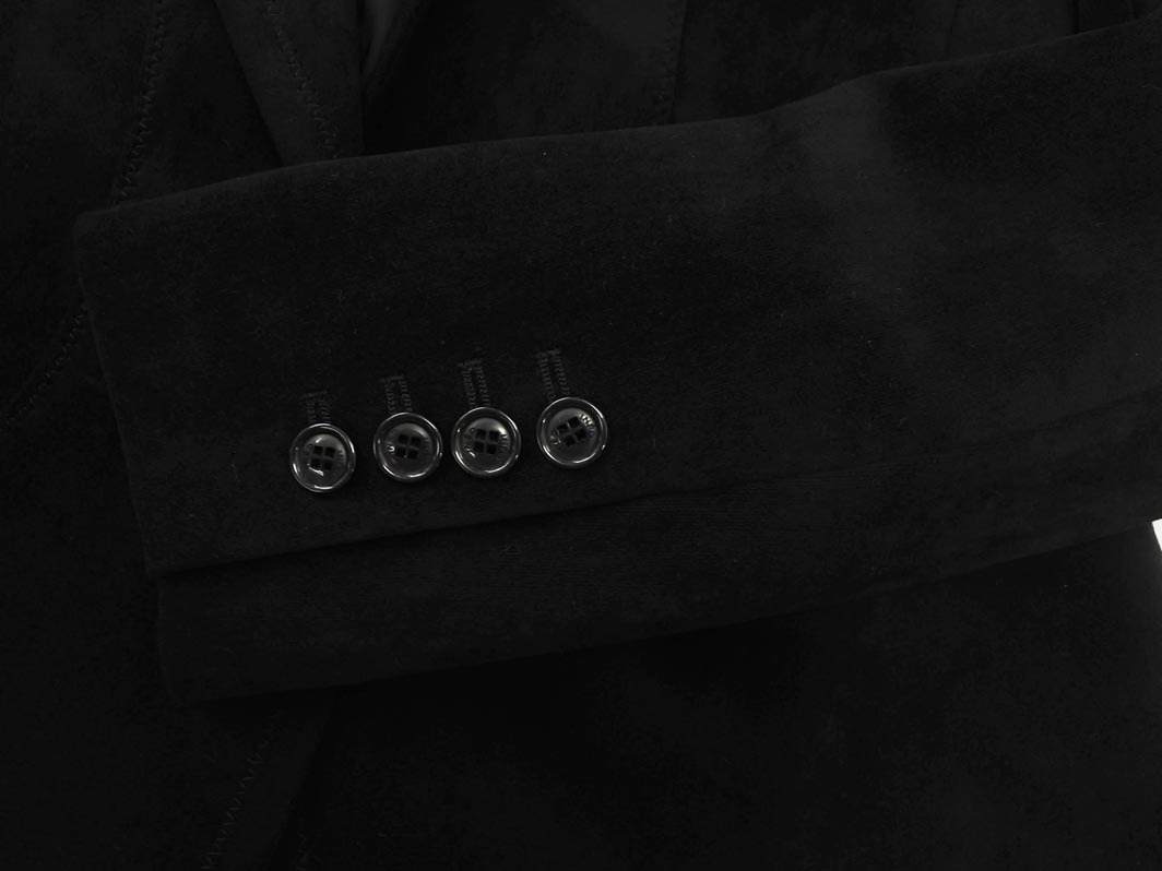 INED イネド ベロア テーラード ジャケット size9/黒 ◇■ ☆ fbb8 レディース