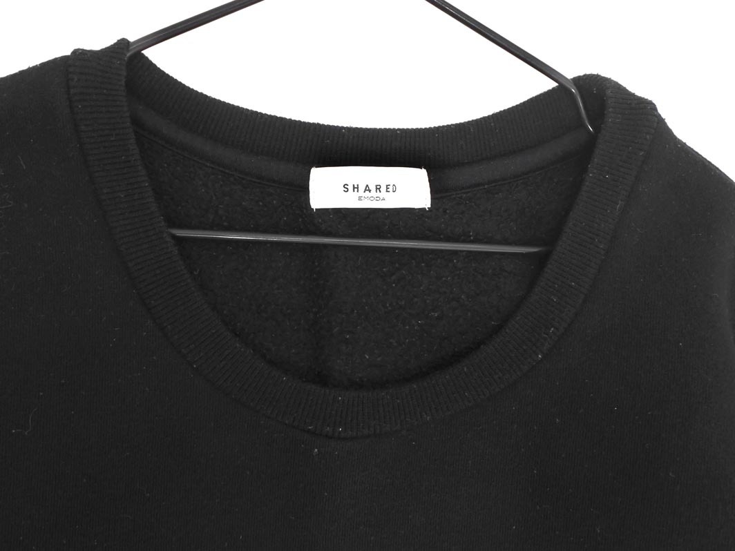 EMODA エモダ SHARED 里起毛 カットソー size2/黒 ◇■ ☆ fbb8 レディース