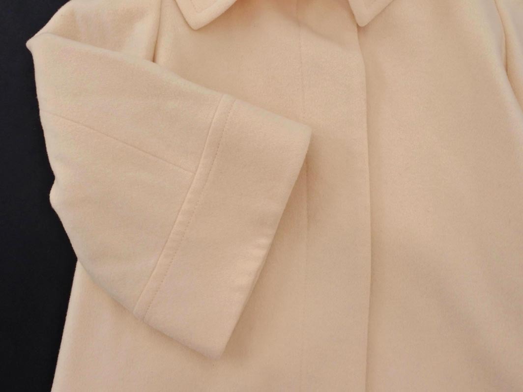 INED イネド ウール100% ビッグカラー ジャケット size9/オフホワイト ◇■ ☆ fbb9 レディース