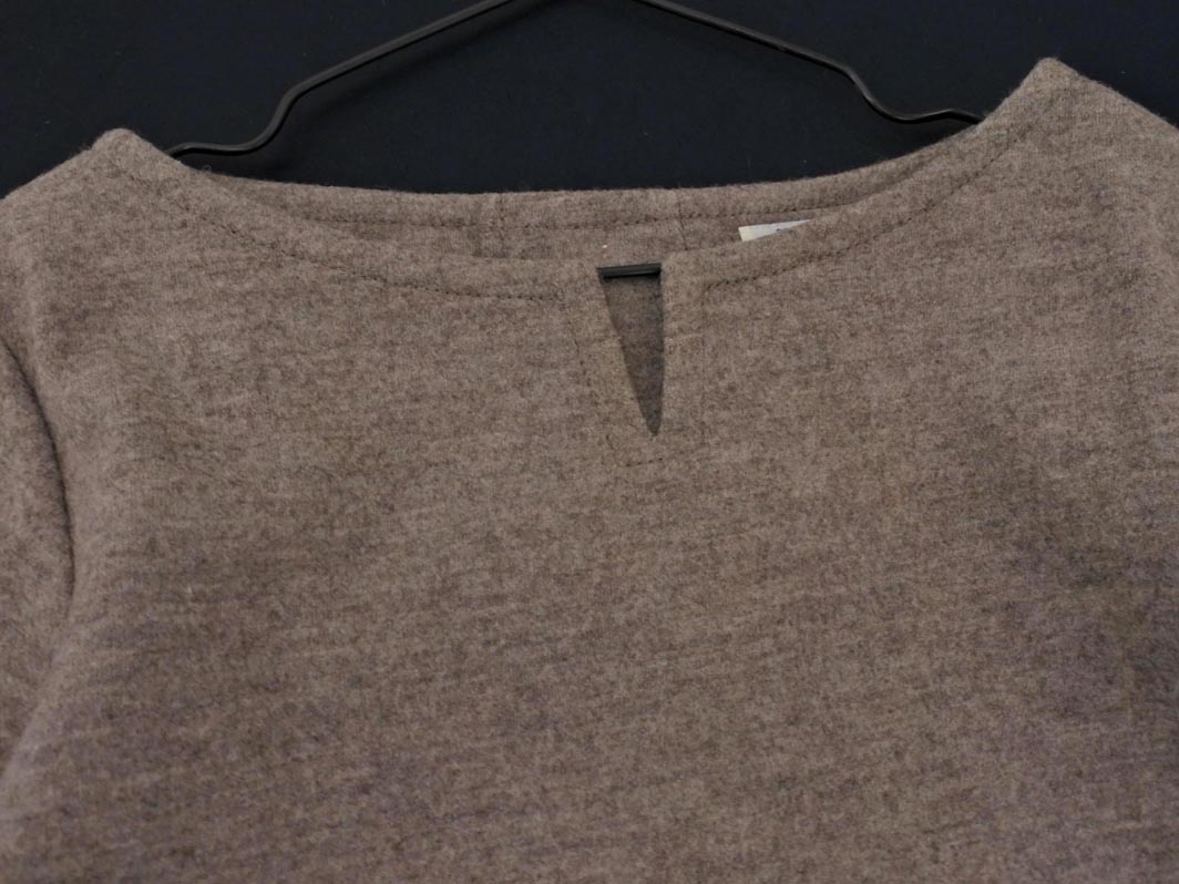 Le minor ルミノア ウール混 キーネック Aライン ワンピース size38/ブラウン ◇■ ☆ fbb9 レディース