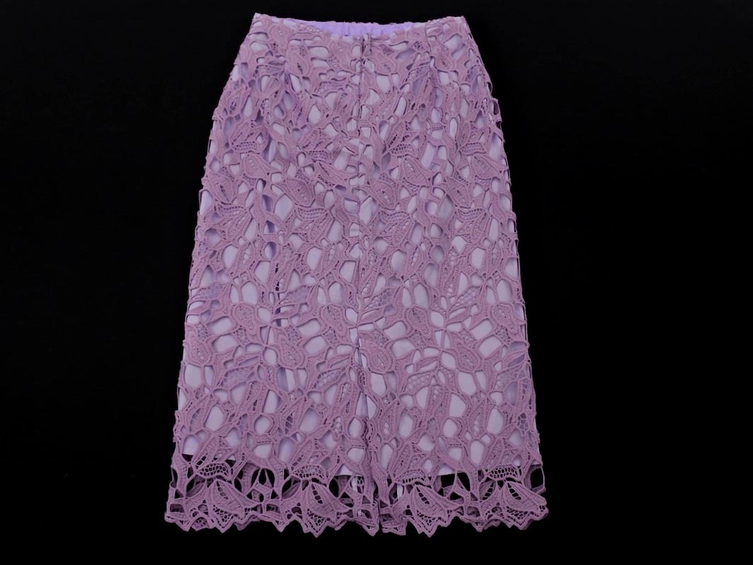 QUEENS COURT クイーンズコート カットワークレース タイト ロング スカート size1/ラベンダー ■◇ ☆ fbb9 レディース