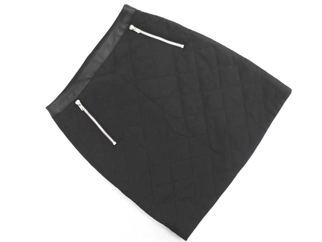 MACPHEE マカフィー トゥモローランド キルティング Aライン 臺(tái)形 スカート size32/黒 ◇■ ☆ fbb9 レディース