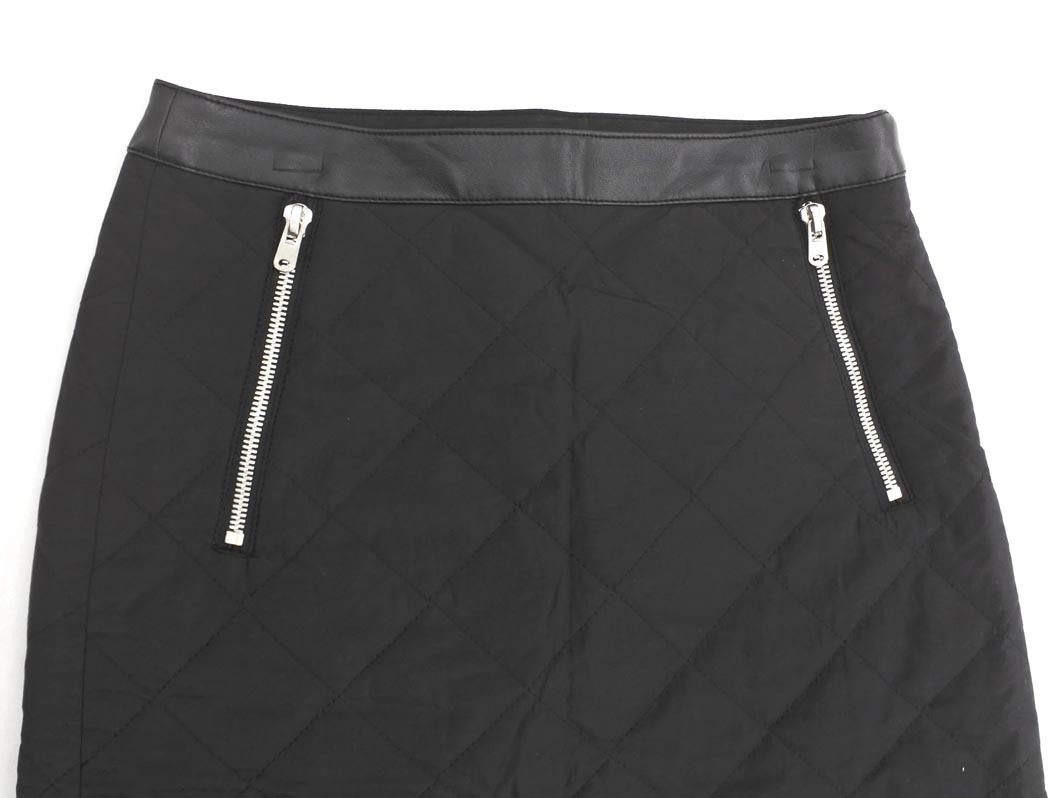 MACPHEE マカフィー トゥモローランド キルティング Aライン 臺(tái)形 スカート size32/黒 ◇■ ☆ fbb9 レディース